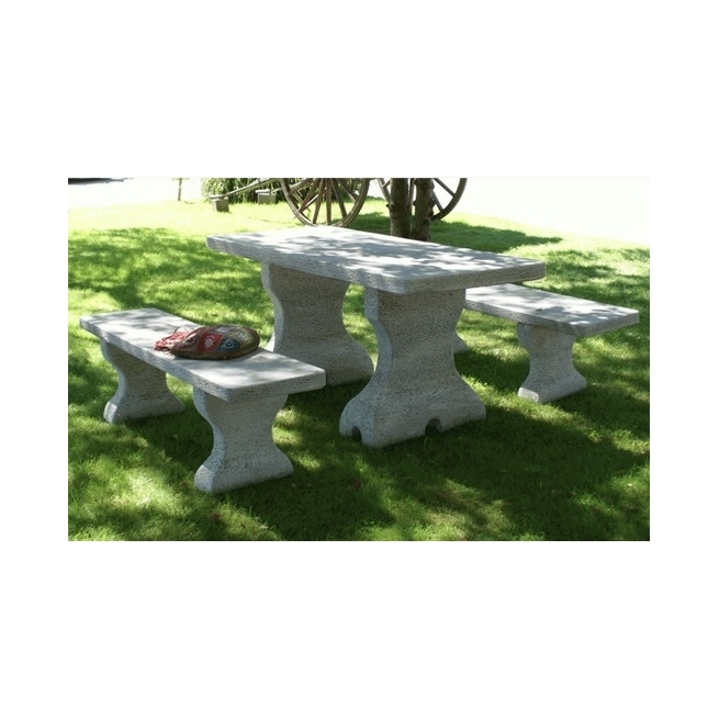 Mesa rectangular + 2 bancos - Suinplas