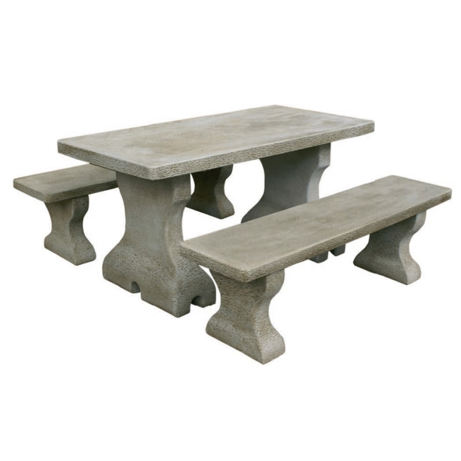 Mesa rectangular + 2 bancos - Suinplas