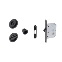 Kit  puerta corredera-condena  redon   negro mate - Suinplas