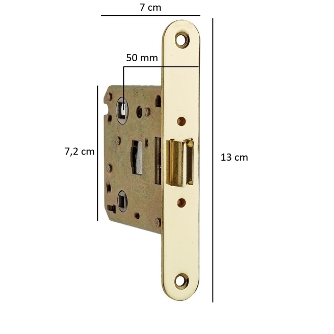 Picaporte laton satinado 50 - Suinplas