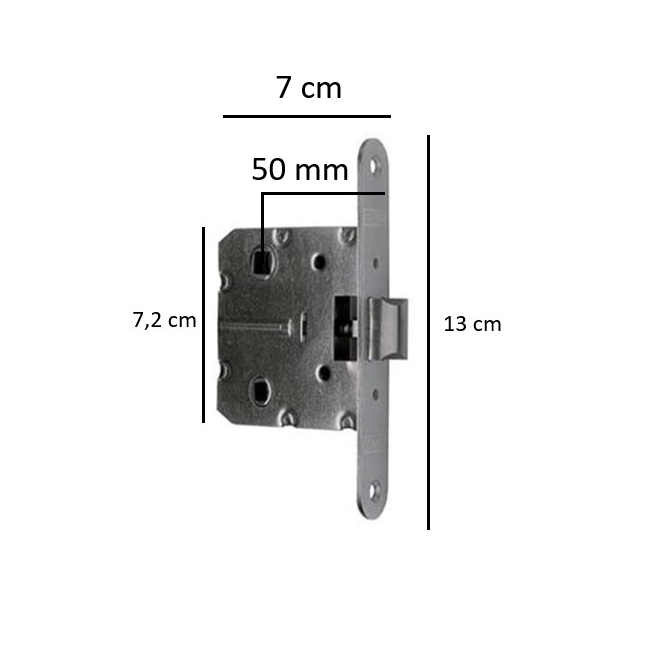 Picaporte niquel satinado 50 - Suinplas