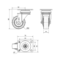 Rueda goma gris BH-60 1-0163 - Suinplas