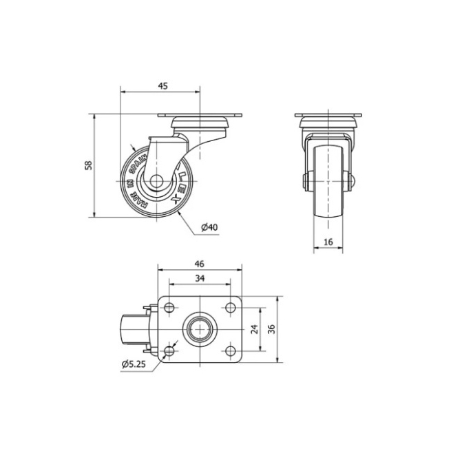 Rueda goma gris 10bsr 40 1-0216 - Suinplas