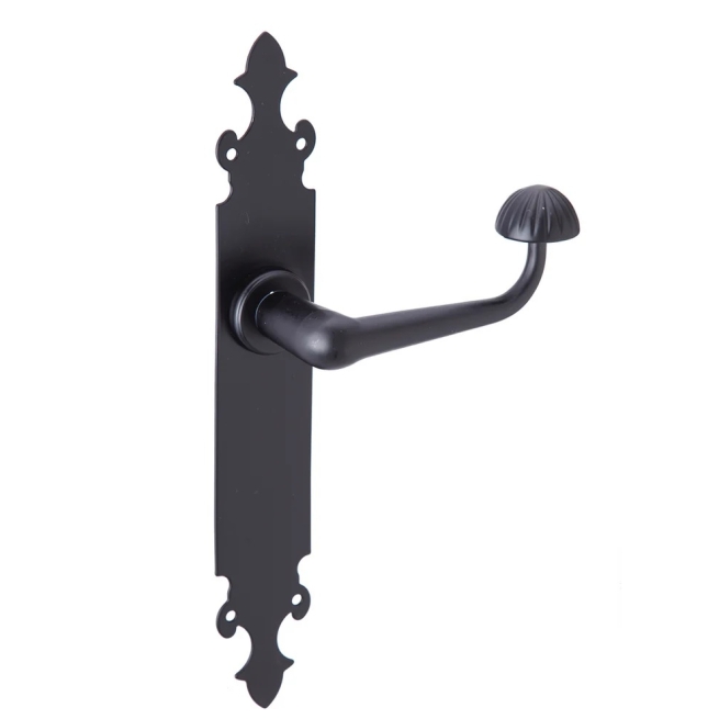 Manivela puerta placa castellana negra  mf200 - Suinplas