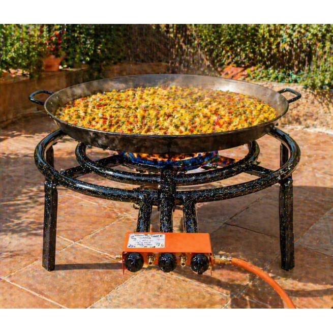 Quemador paellero tubo plano 530 mm 3 fuegos 