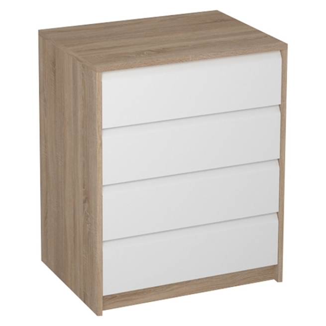 Cajonera 4 cajones  60 blanco liso /roble cortez k-763 -...