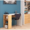 Mesa escritorio con estanterias  k-861  blanco y roble xx...