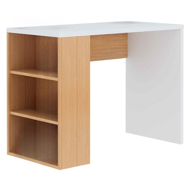 Mesa escritorio con estanterias  k-861  blanco y roble xx...