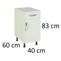Mueble kit cocina completo blanco bajo de 40 cm con cajon...
