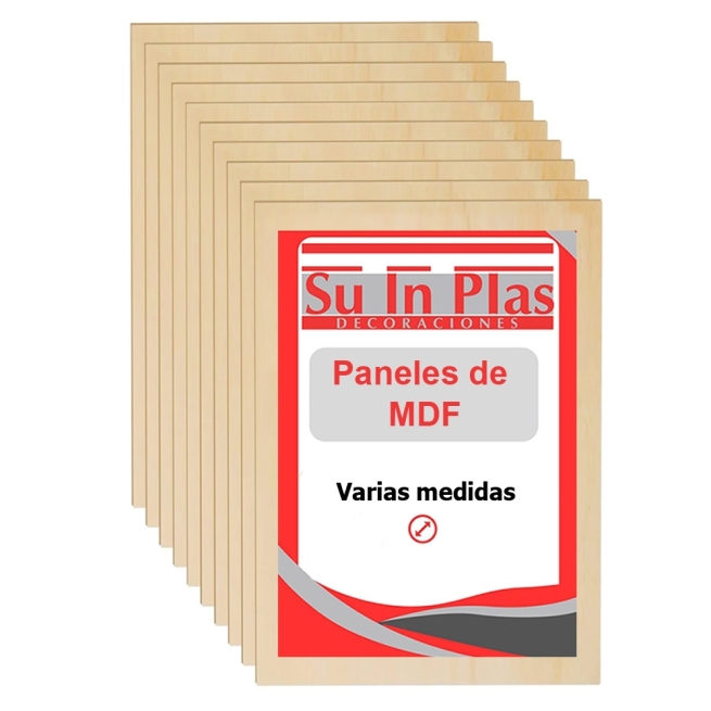Tablero mdf 148x210x3mm (10ud x a5) corte laser - Suinplas