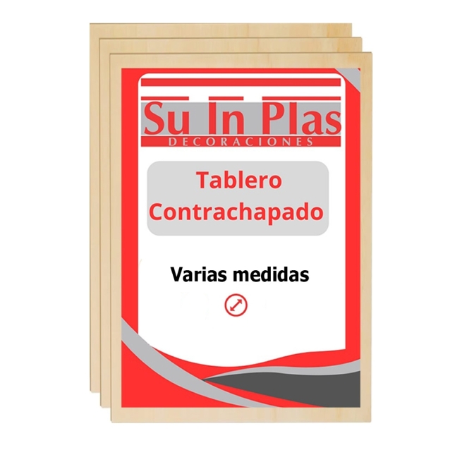 Tablero contrachapado de calabo 420x300x3mm (3ud xa3) cor...