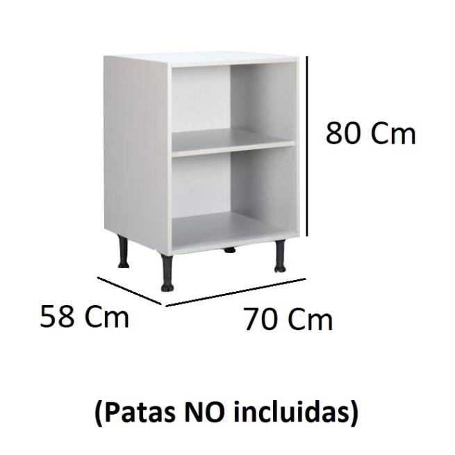 Mueble kit cocina blanco bajo de 80x70  f58 - Suinplas