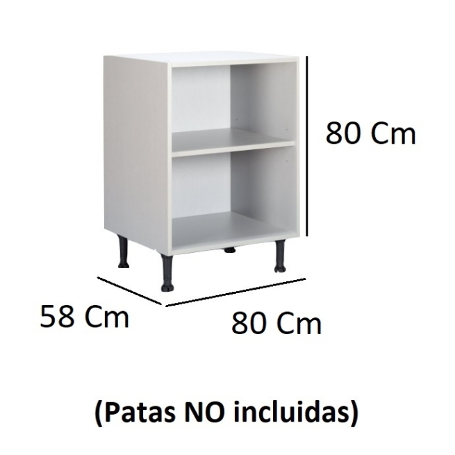 Mueble kit cocina blanco bajo de 80x80  f58 - Suinplas
