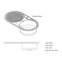 Fregadero redondo 1 seno + 1 escurreplatos inox a dcha -...