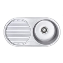 Fregadero redondo 1 seno + 1 escurreplatos inox a izq - S...