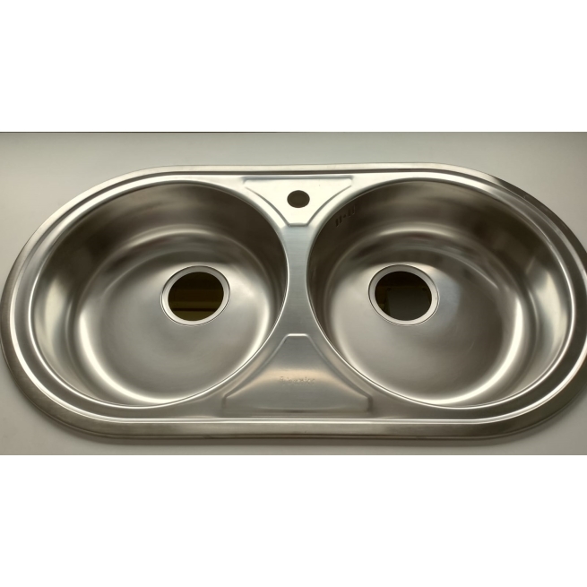 Fregadero redondo 2 senos inox - Suinplas