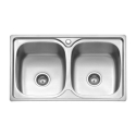 Fregadero 2 senos cuadrados acero inox encastrado sobre e...