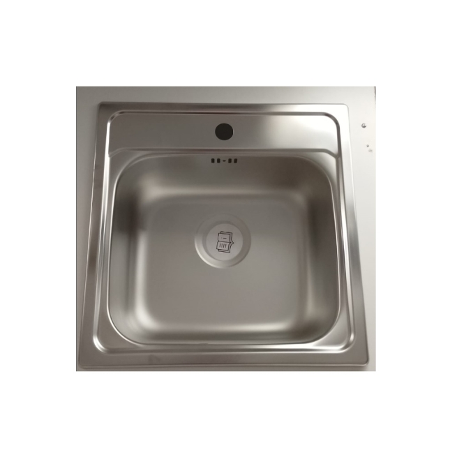 Fregadero inox cuadrado 1 seno con orificio - Suinplas