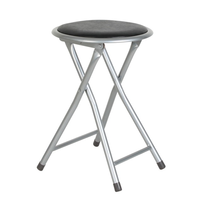 Taburete metalico plegable metal/negro - Suinplas