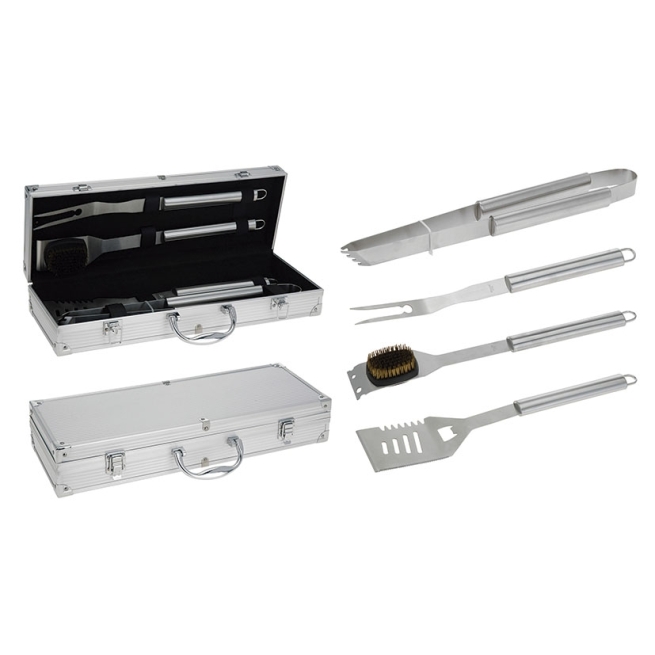 Accesorios barbacoas matetin 4 piezas acero inox. - Suinplas