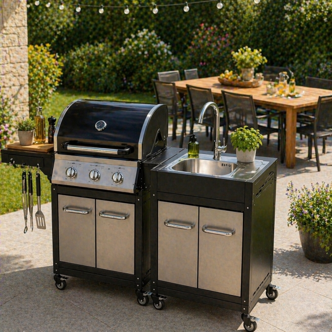 Módulo fregadero barbacoa FIDGI acero inoxidable 
