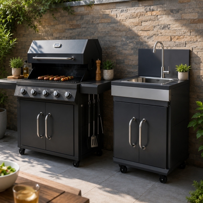 Módulo fregadero barbacoa FIDGI acero inoxidable 
