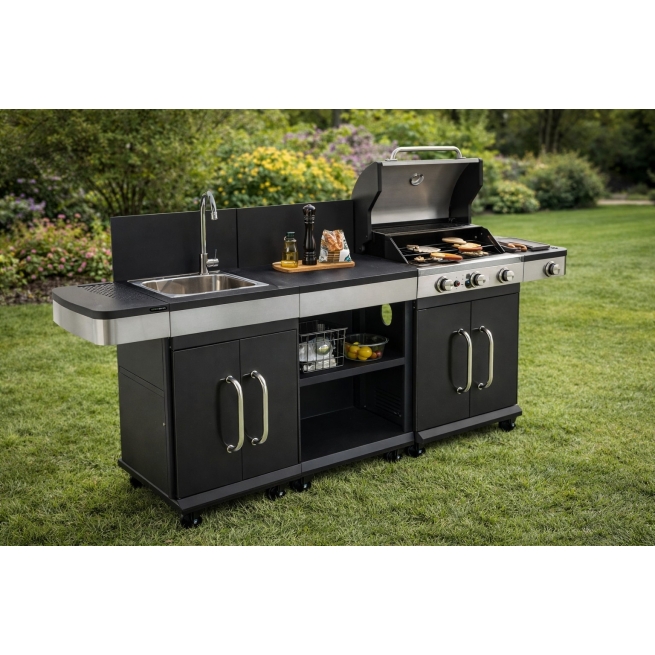 Cocina Exterior Barbacoa Gas Fidgi 3 con Fregadero 