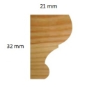 Moldura 5246 32 mm x 21 mm ayous 250 cm - Suinplas