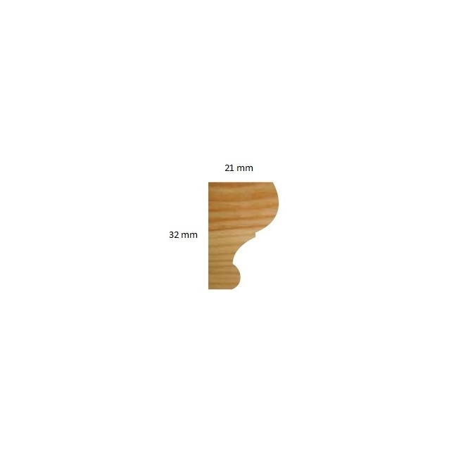Moldura 5246 32 mm x 21 mm ayous 250 cm - Suinplas