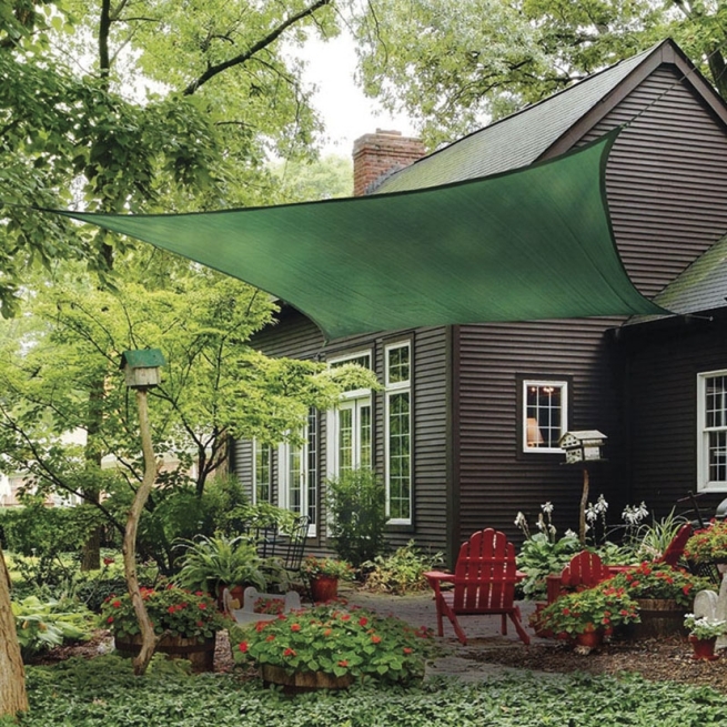 Toldo vela cuadrado 5,5x5,5 m verde - Suinplas