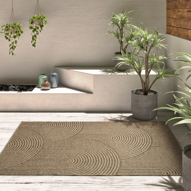 Alfombra Exterior Efecto Yute Acra Natural 160x230 cm 