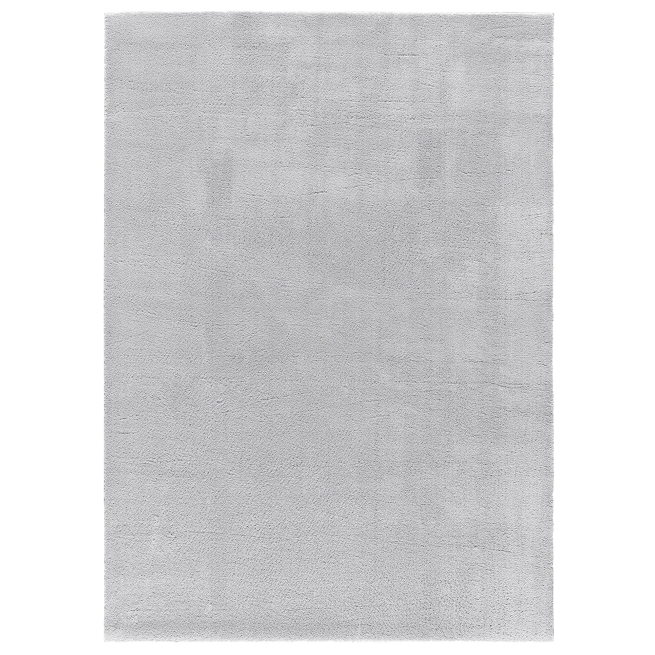 Alfombra Shaggy Loft Plata 120x120 cm Moderna y Suave 