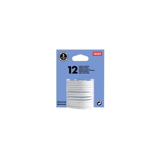 Anillas cortina blanco bl 12ud - Suinplas