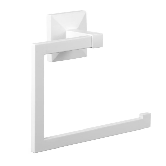 Aro toallero blanco iconik fijacion sin agujeros - Suinplas