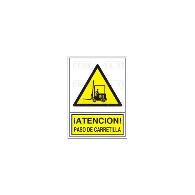 Cartel peligro paso carretilla  34x24cm - Suinplas