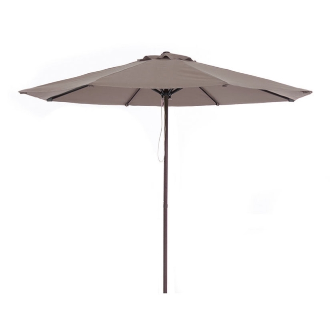 Parasol alum ø 3m mastil 48mm imita madera color marron -...