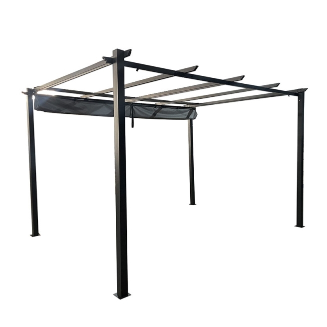 Carpa corredera acero y toldo poliester 3x4 m antracita -...