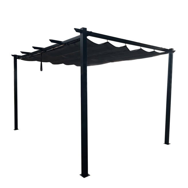 Carpa corredera acero y toldo poliester 3x4 m antracita -...