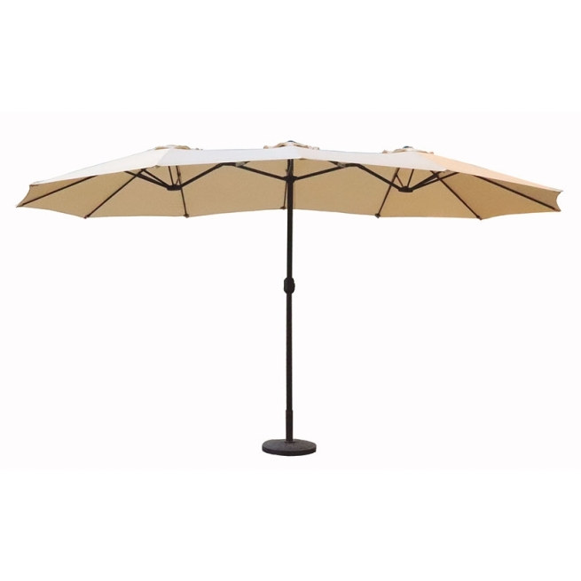 Parasol doble acero articulado 3x4 m crudo - Suinplas