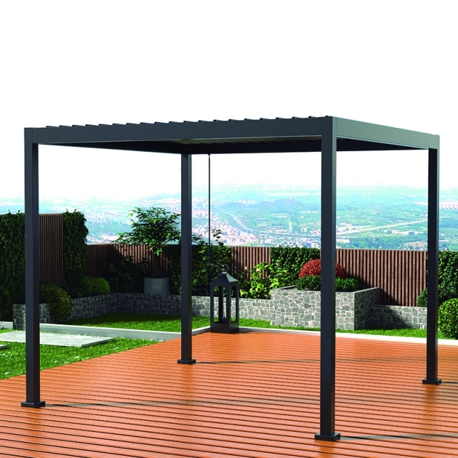 Pergola bioclimatica aluminio 3x3 negra 