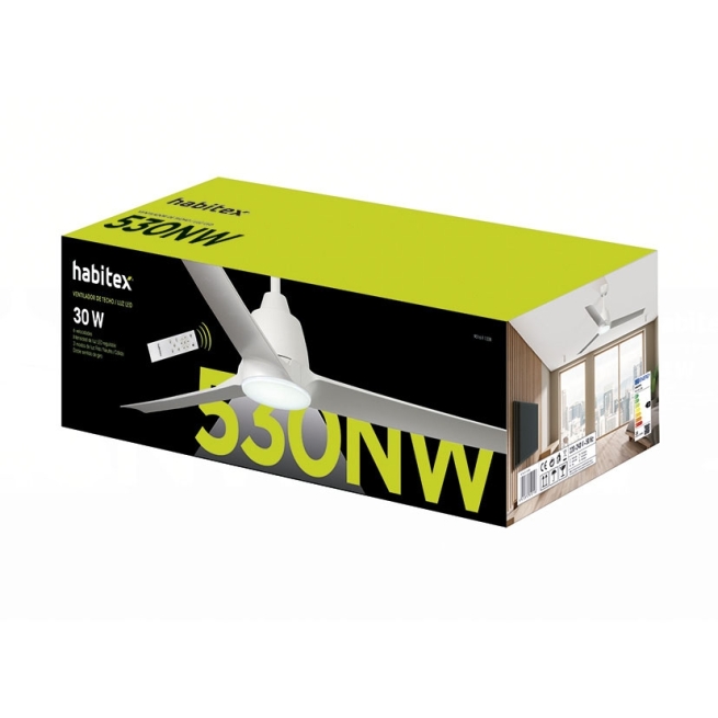 Ventilador techo led blanco habitex 530nw - Suinplas