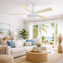 Ventilador techo Habitex VTM50 132 cm LED blanco madera 
