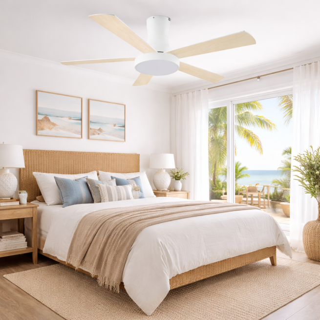 Ventilador techo Habitex VTM50 132 cm LED blanco madera 