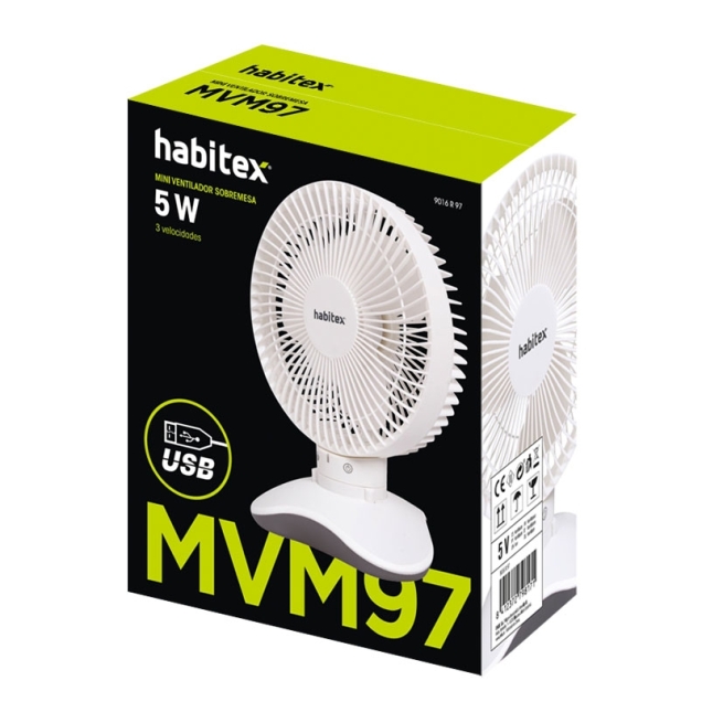 Mini ventilador usb de mesa habitex mvm97 - Suinplas
