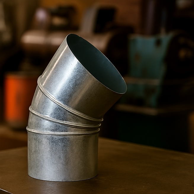 Codo 45° Rizado Galvanizado para Estufa 150mm