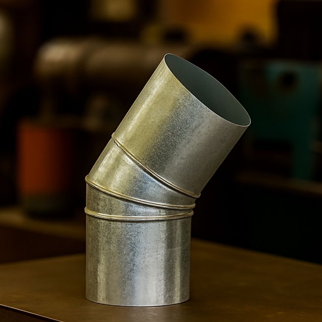 Codo 45° Rizado Galvanizado para Estufa 150mm