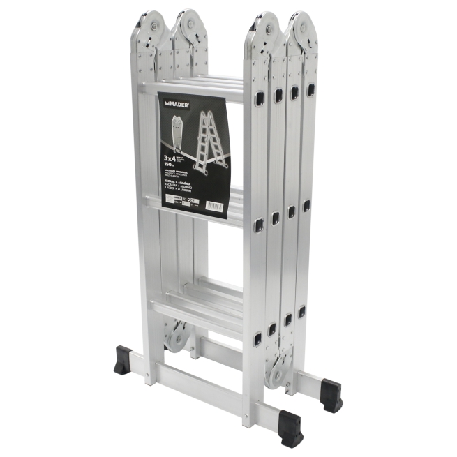 Escalera articulada aluminio 4x3d - mader hardware - Suin...