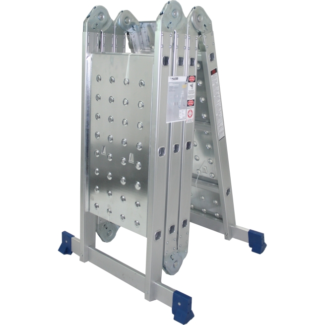 Escalera articulada con plataforma aluminio 4x3d - mader...