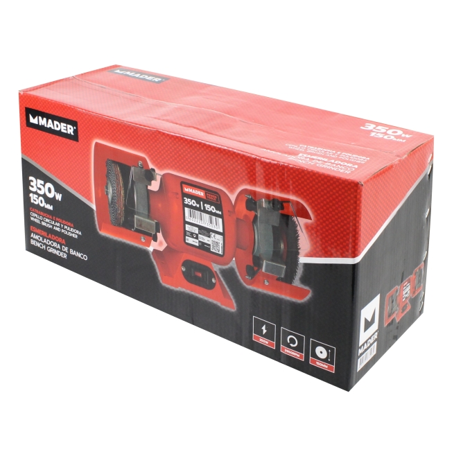 Amoladora de banco electrica, 150mm, 350w, cepillo circul...