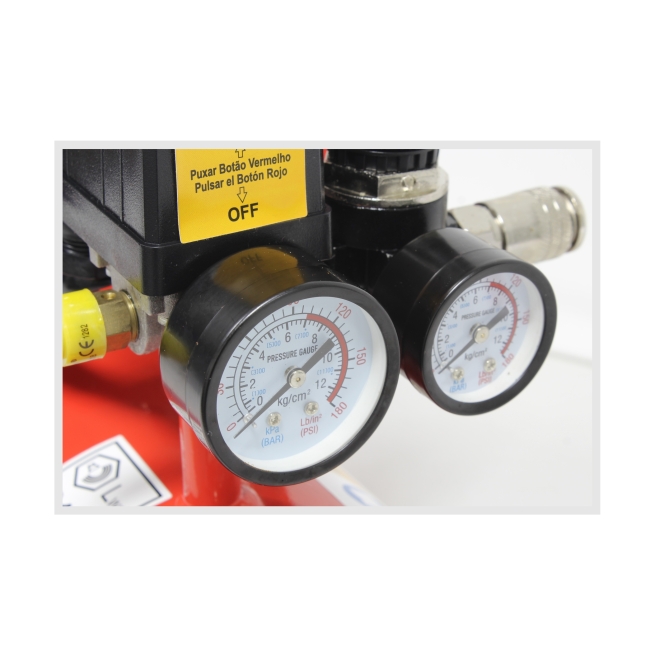 Compresor de aire, monobloco, 6l, 0.75hp, silencioso - ma...